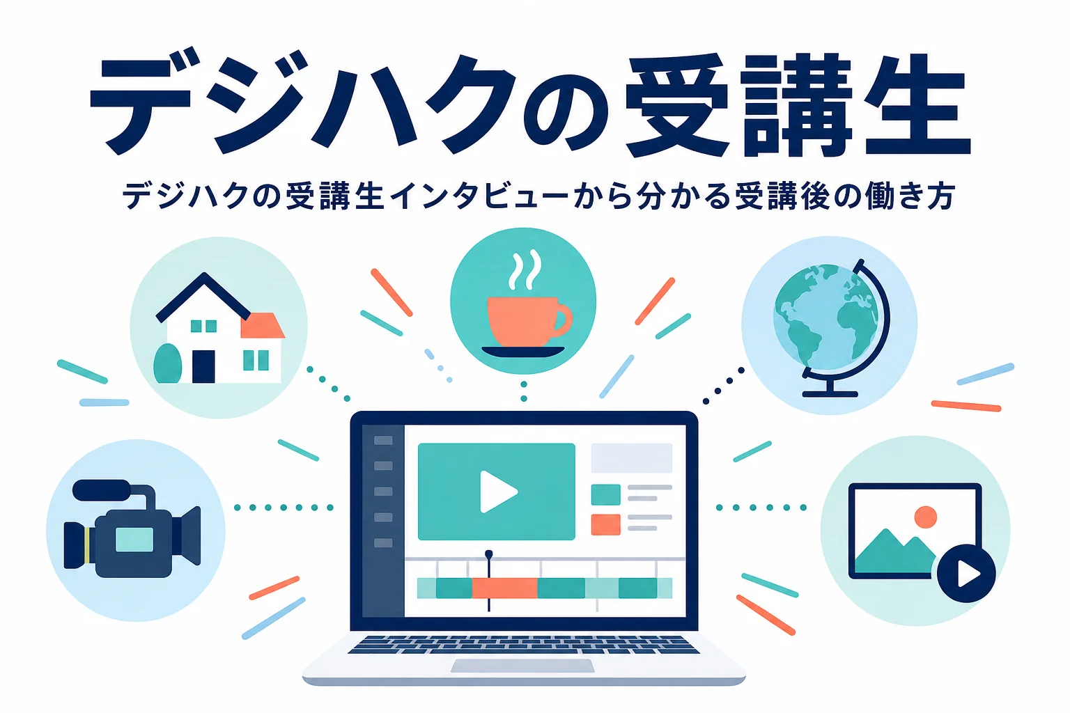 デジハクの受講生インタビューから受講後の働き方の傾向を紹介する記事のアイキャッチ