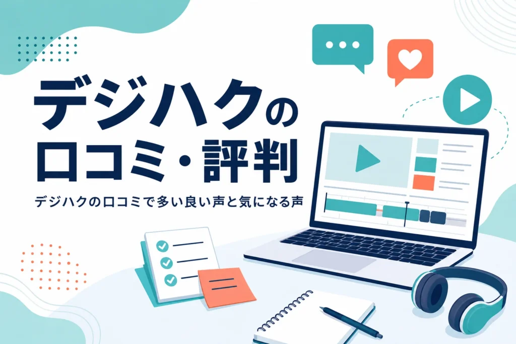 デジハクの口コミ・評判の傾向と向いている人を紹介する記事のアイキャッチ