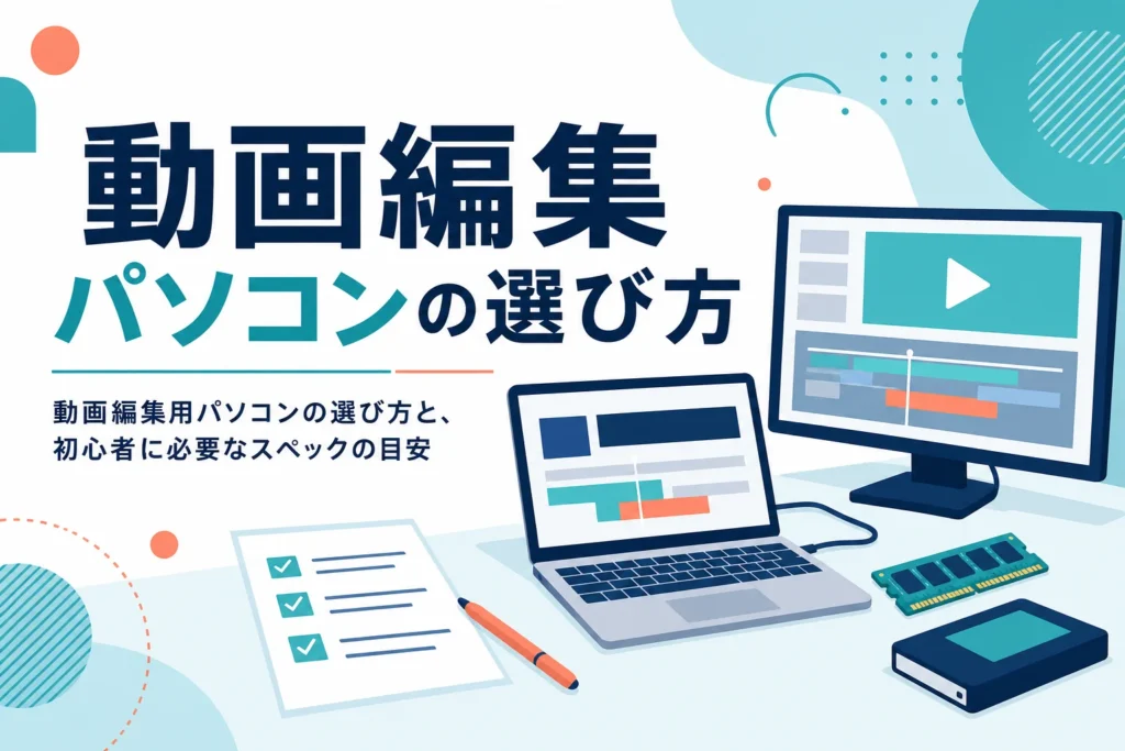 動画編集用パソコンの選び方と、初心者に必要なスペックの目安を紹介する記事のアイキャッチ